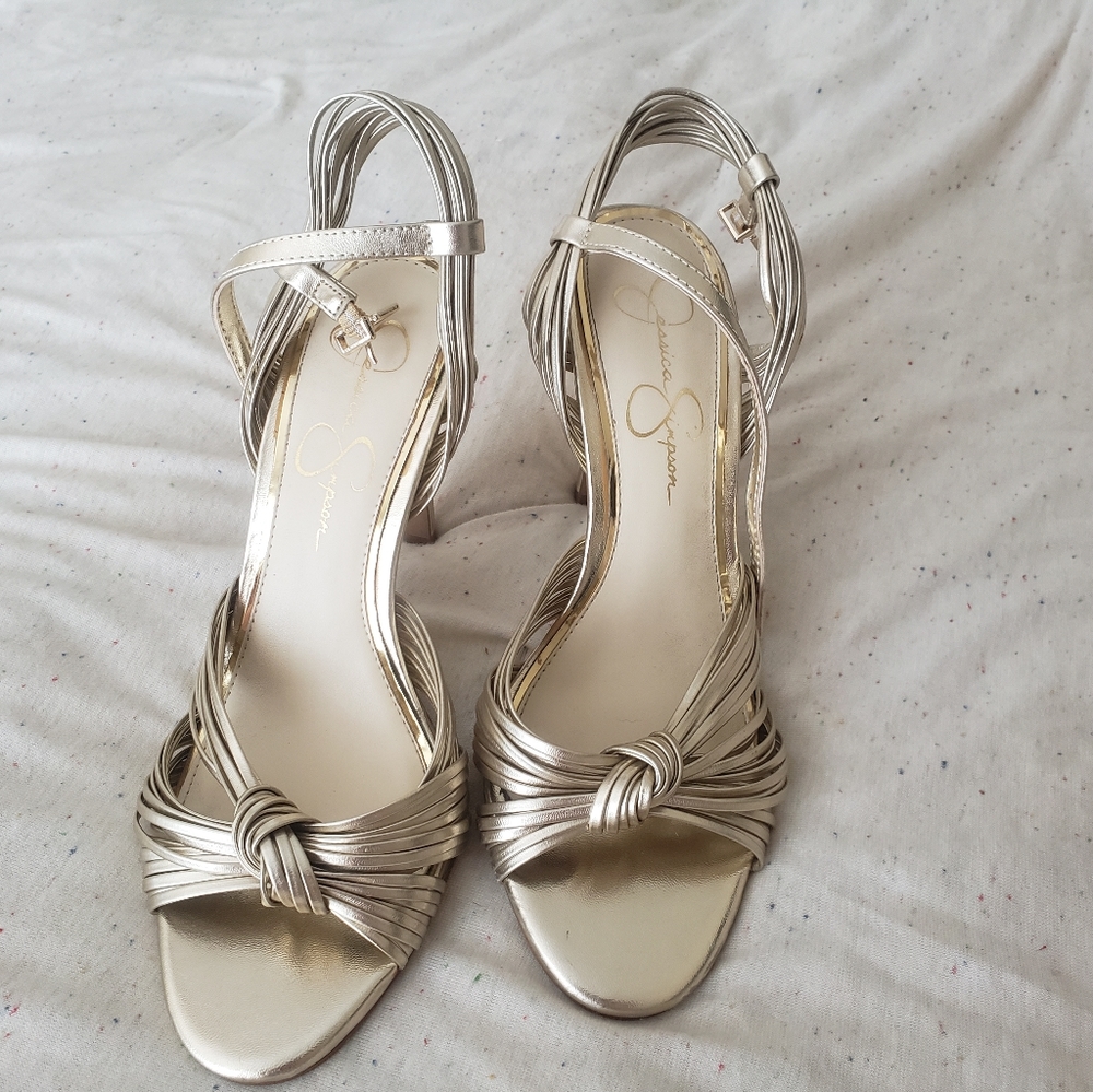 Jessica Simpson Gold Heels